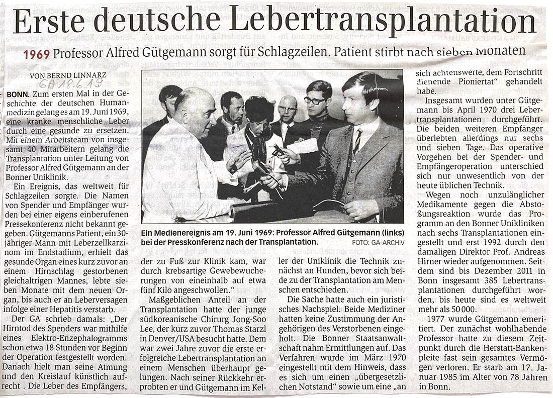 Erste deutsche Lebertransplantation